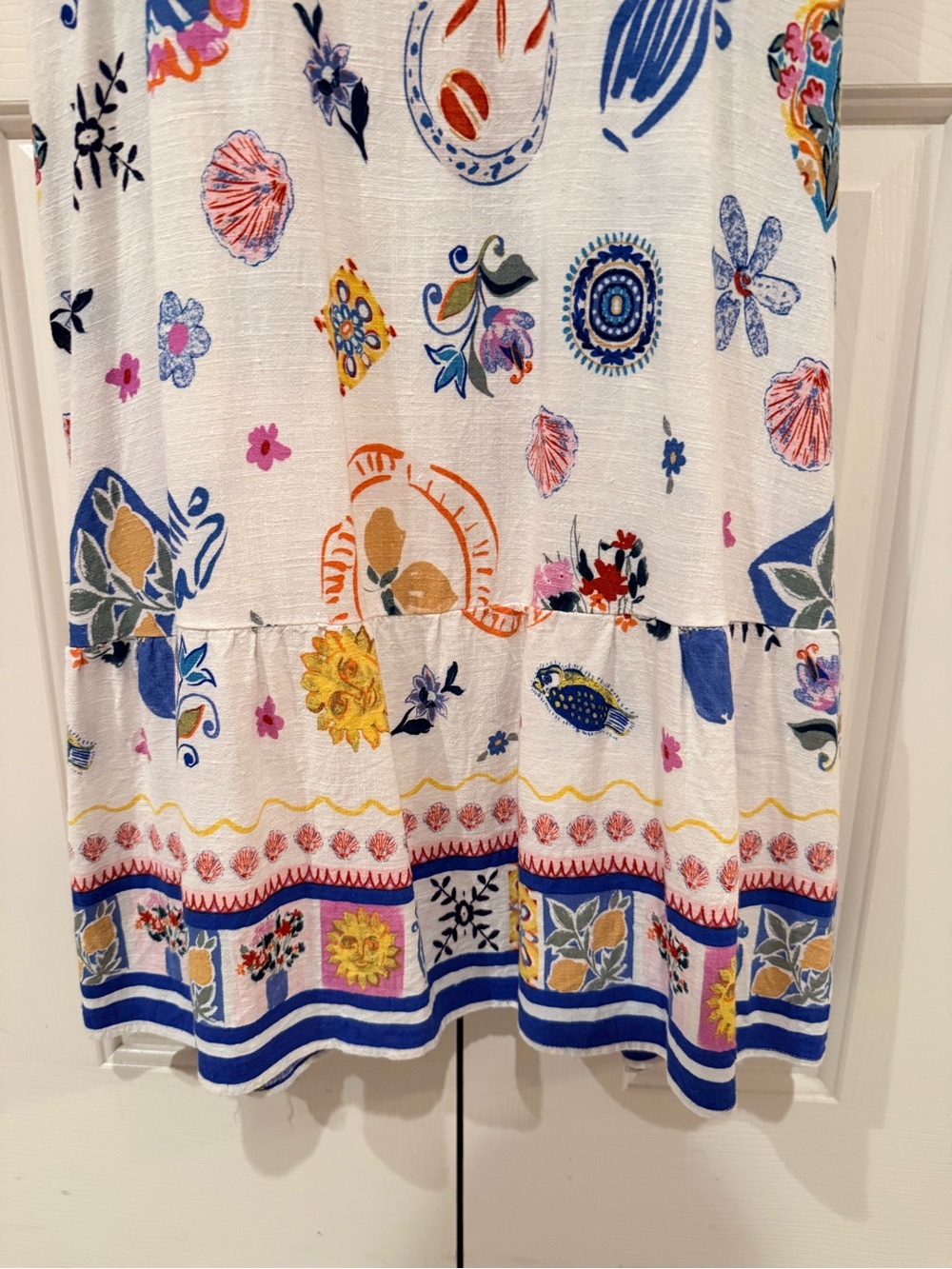 Label of Love White Floral & Colorful Nautical Print Maxi Dress - Picture 4 of 8